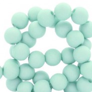 Acrylic beads 8mm round Matt Soft turquoise blue